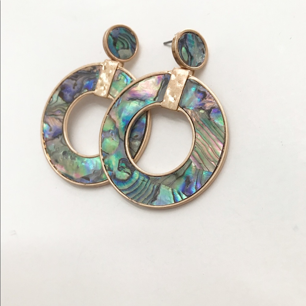Mermaid: Iridescent Pearl Shell  Earrings